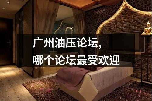 广州油压论坛,  哪个论坛最受欢迎