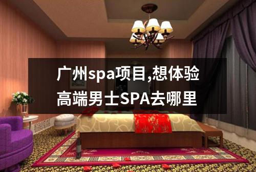 广州spa项目,想体验高端男士SPA去哪里