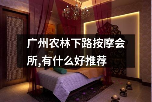 广州农林下路按摩会所,有什么好推荐